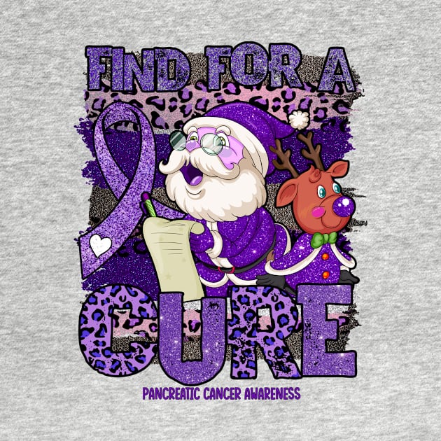 Pancreatic Cancer Awareness Awareness - leopard christmas cure santa claus by Lewis Swope